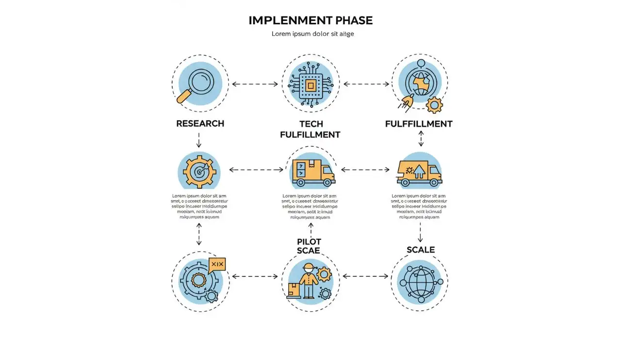 Flowchart showing five phases of launching a quick commerce strategy.