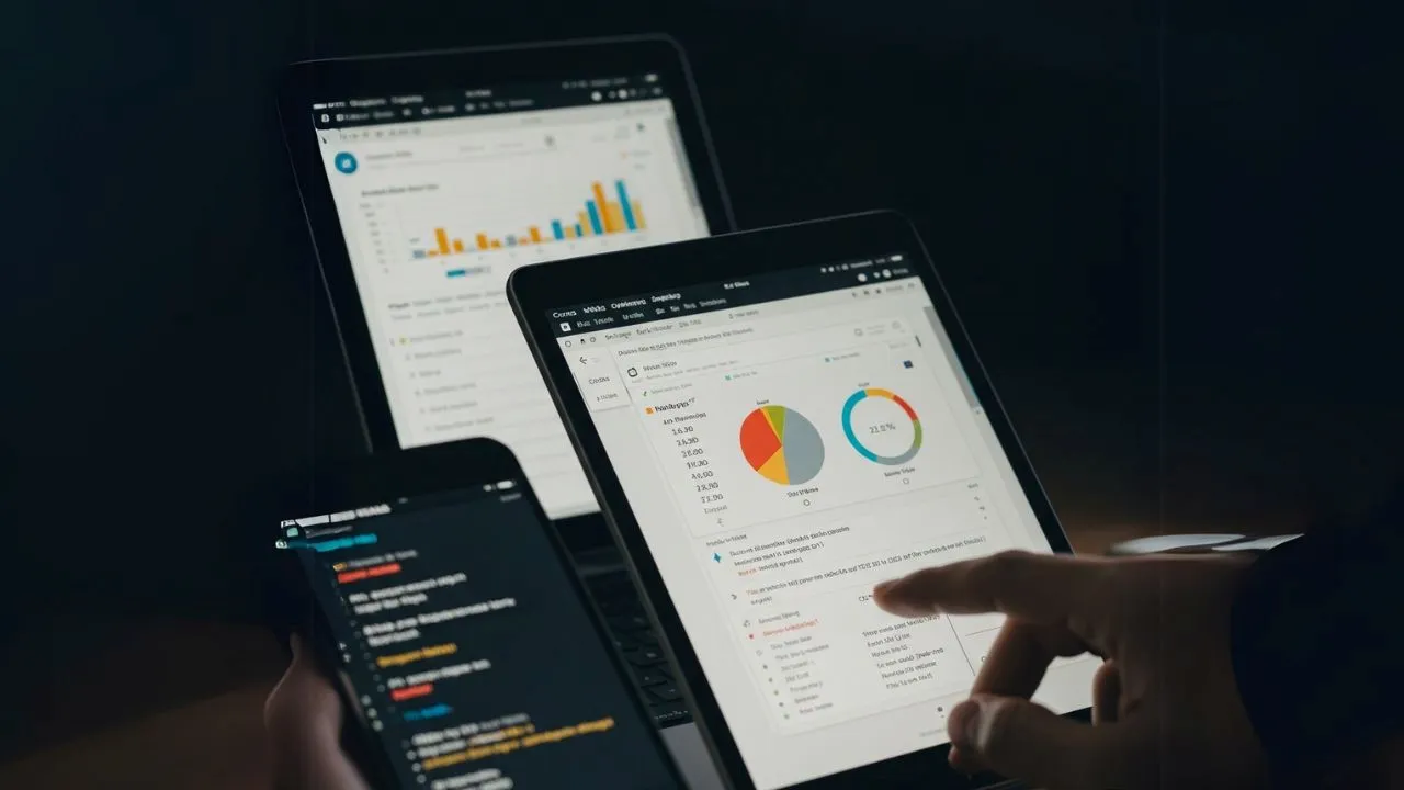 Business professionals shaking hands over a digital table displaying charts and workflows, symbolizing modern B2B ecommerce platforms and transactions.