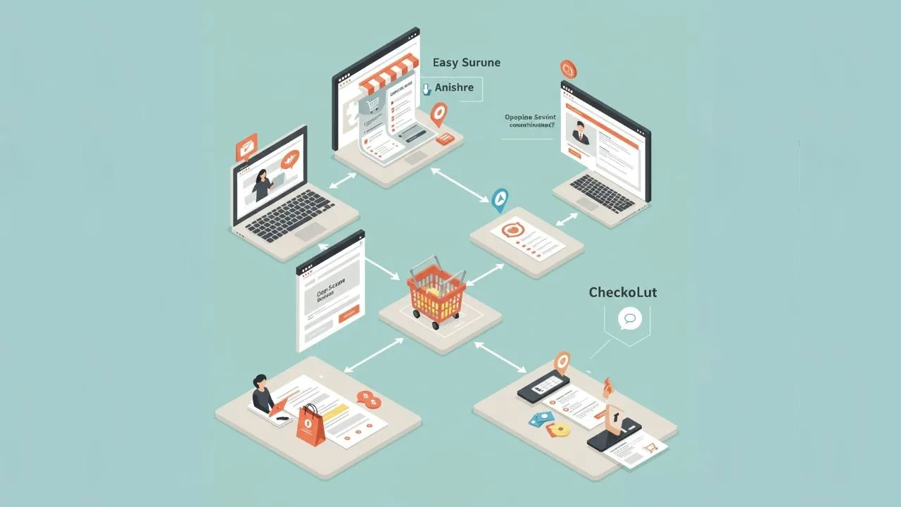 A businessperson walking through a digital tunnel of personalized shopping experiences, showcasing the importance of user experience in the B2B buyer journey.