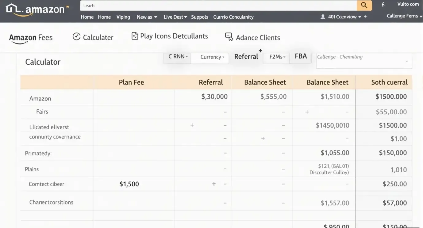 Amazon global fees breakdown including referral, FBA, and conversion costs