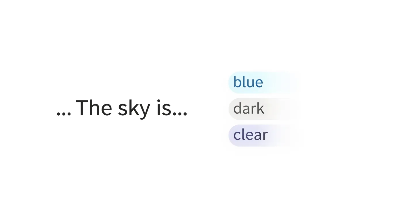A diagram of how LLM predicts the next word.
