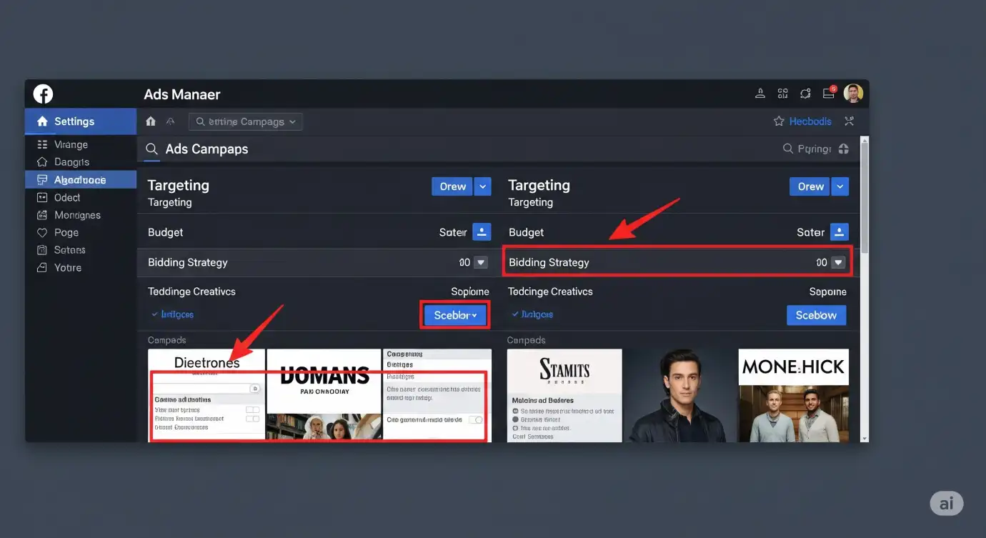 Sign #3 Two browser tabs side-by-side: generic ad strategy for skincare vs industrial products