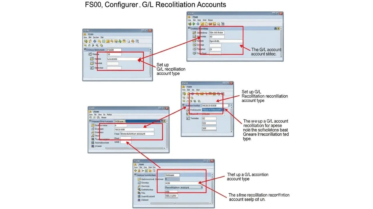 SAP FS00 screen used to set up a reconciliation account