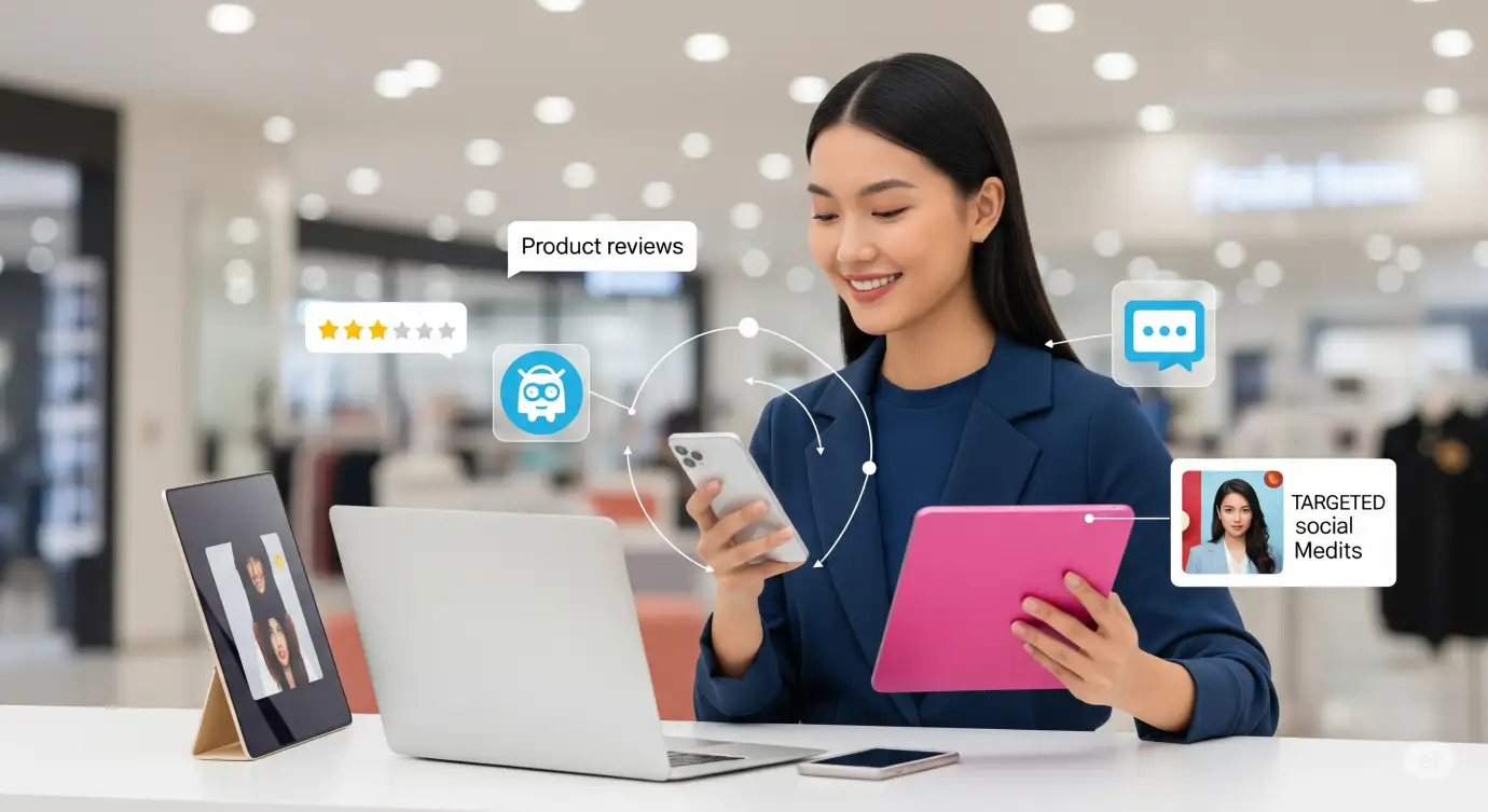 Connected devices and platforms showcasing modern digital commerce ecosystem