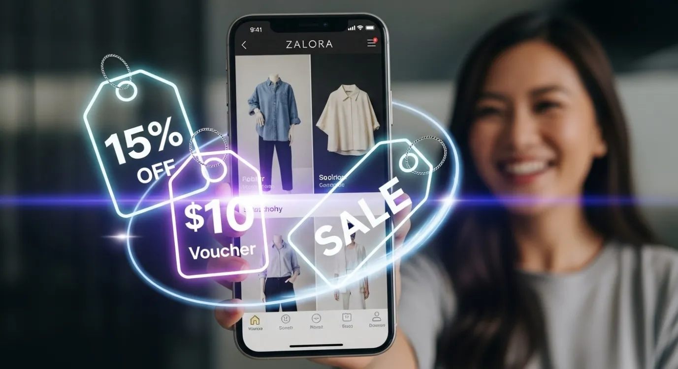 Infographic showing the benefits of being a Zalora Seller in Singapore, including audience, trust, and logistics.