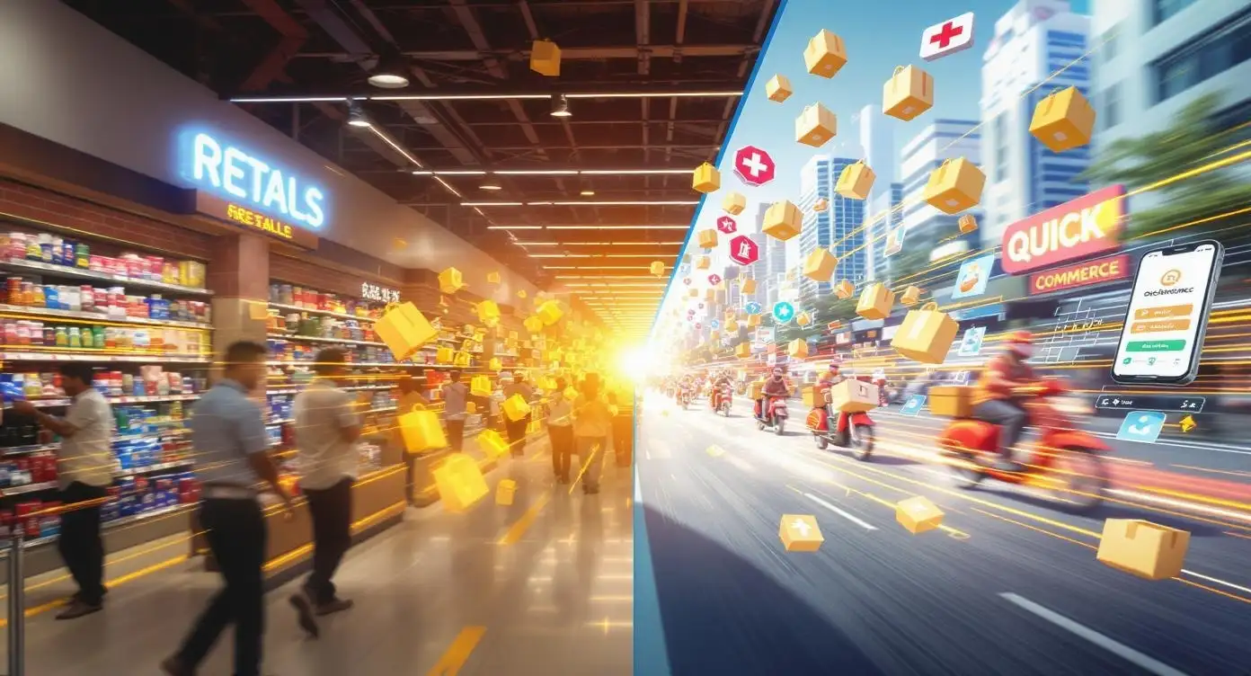 AI-powered dashboard managing inventory and logistics in a digital retail control center.